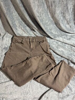 a.n.a High-Rise Straight Jeans in Brown